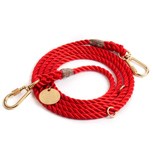 Found My Animal Red Cotton Rope Dog Leash Adjustable